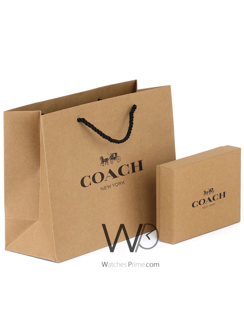 كوتش اوت ليت محفظة كروت كوتش COACH حريمي بسحاب ونقشة كرز CR832 - Image 5