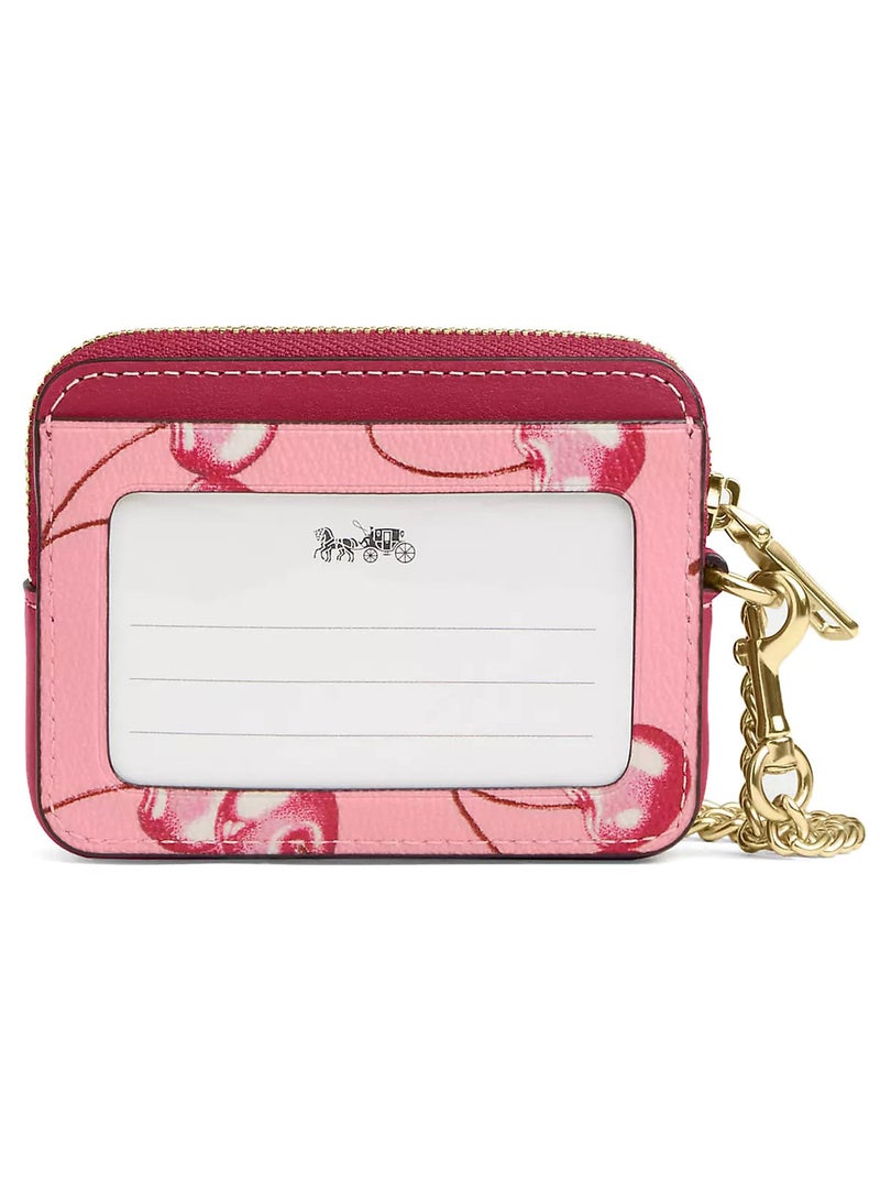 كوتش اوت ليت محفظة كروت كوتش COACH حريمي بسحاب ونقشة كرز CR832 - Image 2