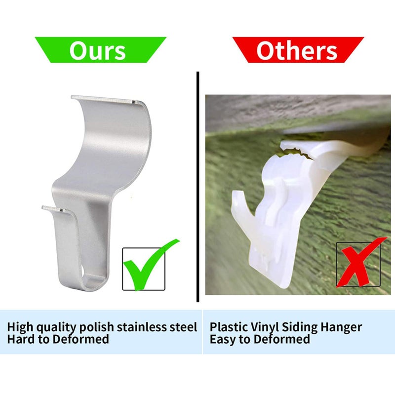 LEGLO No-Hole Needed Vinyl Siding Hooks Hangers For Hanging 8 Pack, Heavy Duty Light Mailbox Planter Hanger 8 Pack - Image 5