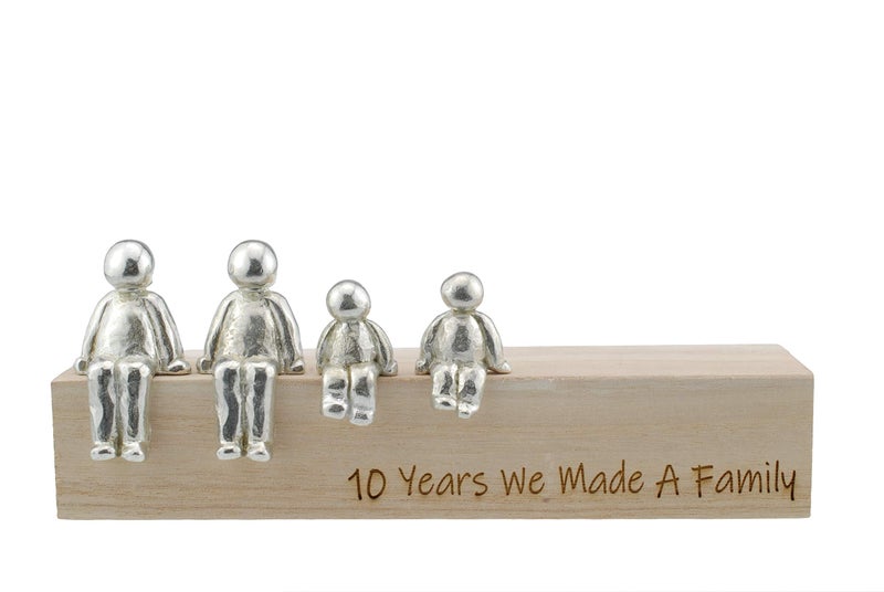 Pirantin 10th Anniversary Idea - 10 Years We Made A Family 100% - Choose Your Family Combination Gift (2 Children) - Image 2
