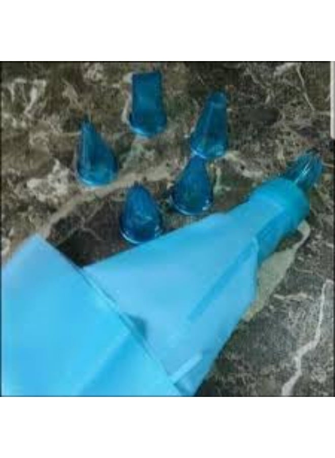 كيس كريم حلويات سيليكون للتزيين, تركواز قطعة واحدة - Image 4