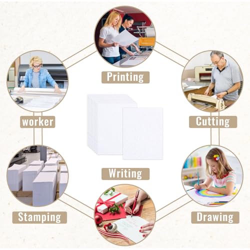 Nitelemn 50 Sheets Linen Textured Cardstock White 250g/92lb Cover Printer Paper, 5 x 7 Inches for Printers, Invitation, Arts and Craft, Scrapbook, DIY Projects (White, 5×7in,J) - Image 4