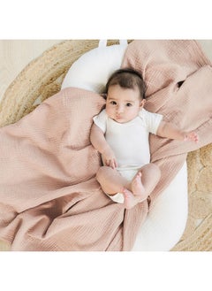 Konssy Konssy Muslin Swaddle Blankets for Boys Girls, 2 Pack Receiving Baby Blanket Large 47 x 47 inches, Soft Breathable Swaddling Wrap for Unisex Newborn (Pink, Floral)  - Image 2