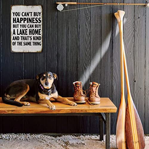 Liukliut Lake House Decor For The Home Fishing Cabin Metal Tin Sign Outdoor You Can'T Buy Happiness But You Can Buy A Lake Home Signs Lake Life Wall Decor Lake House Gifts 12 X 8 Inch - Image 3