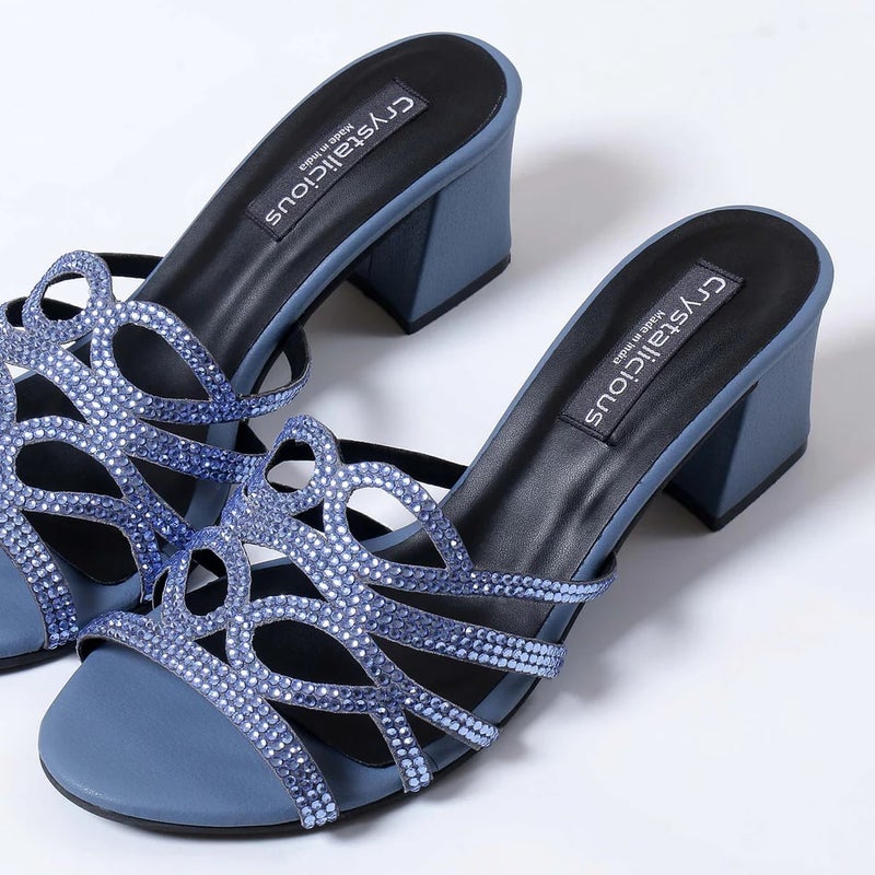 Crystalicious Aylani Handcrafted by Artisans Comfortable Round Toe Block Heel for Wedding, Parties & Dinner Dates - Image 3