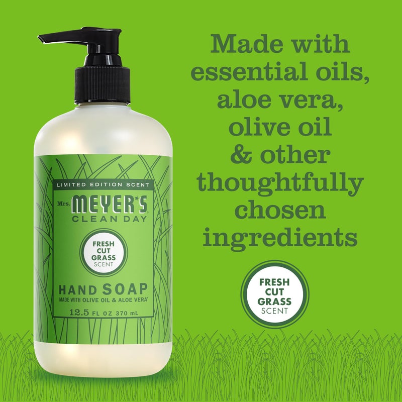 Mrs. MEYER'S CLEAN DAY Liquid Hand Soap, Fresh Cut Grass Scent, 12.5 Ounce Bottle - Image 4