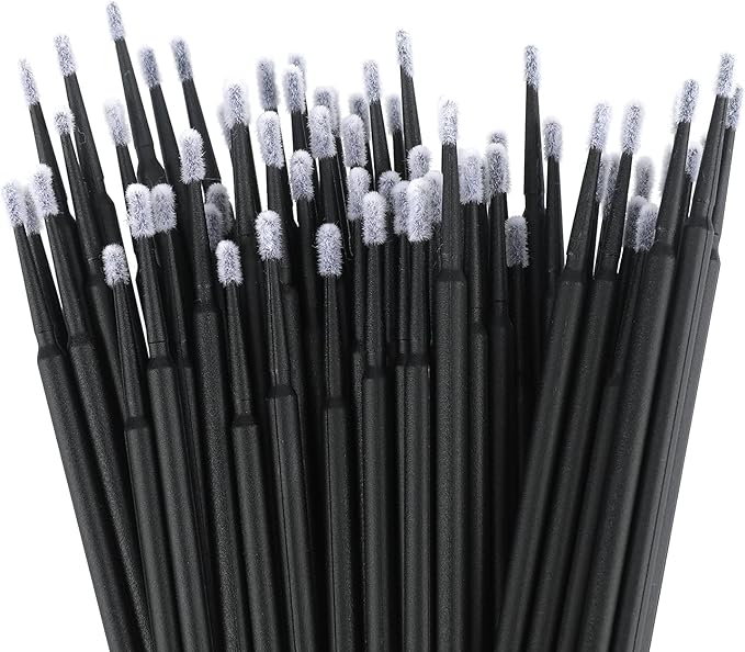 GCQQ 100PCS Micro Brush ApplicatorBlack Micro Mascara WandsDisposable Micro BrushesMicro Lash Lift Brush ApplicatorsMicro Fibre Lash Brushes for Eyelash Extensions Nail Polish and Crafts