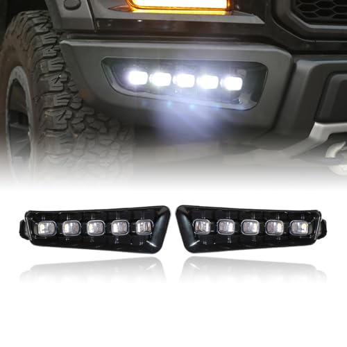 Liouedf LED Front Fog Light Compatible with F150 Raptor 2021-2022, Front Bumper Fog Light with Day Running Light and Turn Signal Lamp, Fog Light Assembly Kit - Image 1
