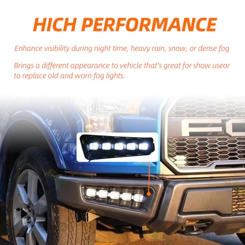 Liouedf LED Front Fog Light Compatible with F150 Raptor 2021-2022, Front Bumper Fog Light with Day Running Light and Turn Signal Lamp, Fog Light Assembly Kit - Image 5
