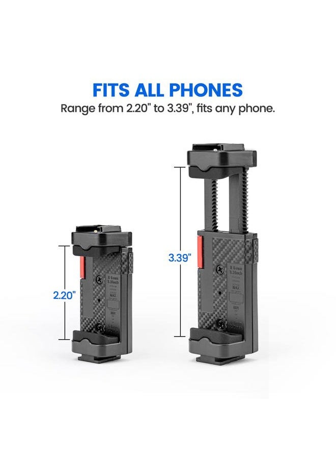 Fotopro Phone Tripod Mount Cold Shoe Universal Cell Phone Adjustable Mount Adapter for Monopod Selfie Stick Desktop Tripod Video Vlogging Photograph  - Image 2