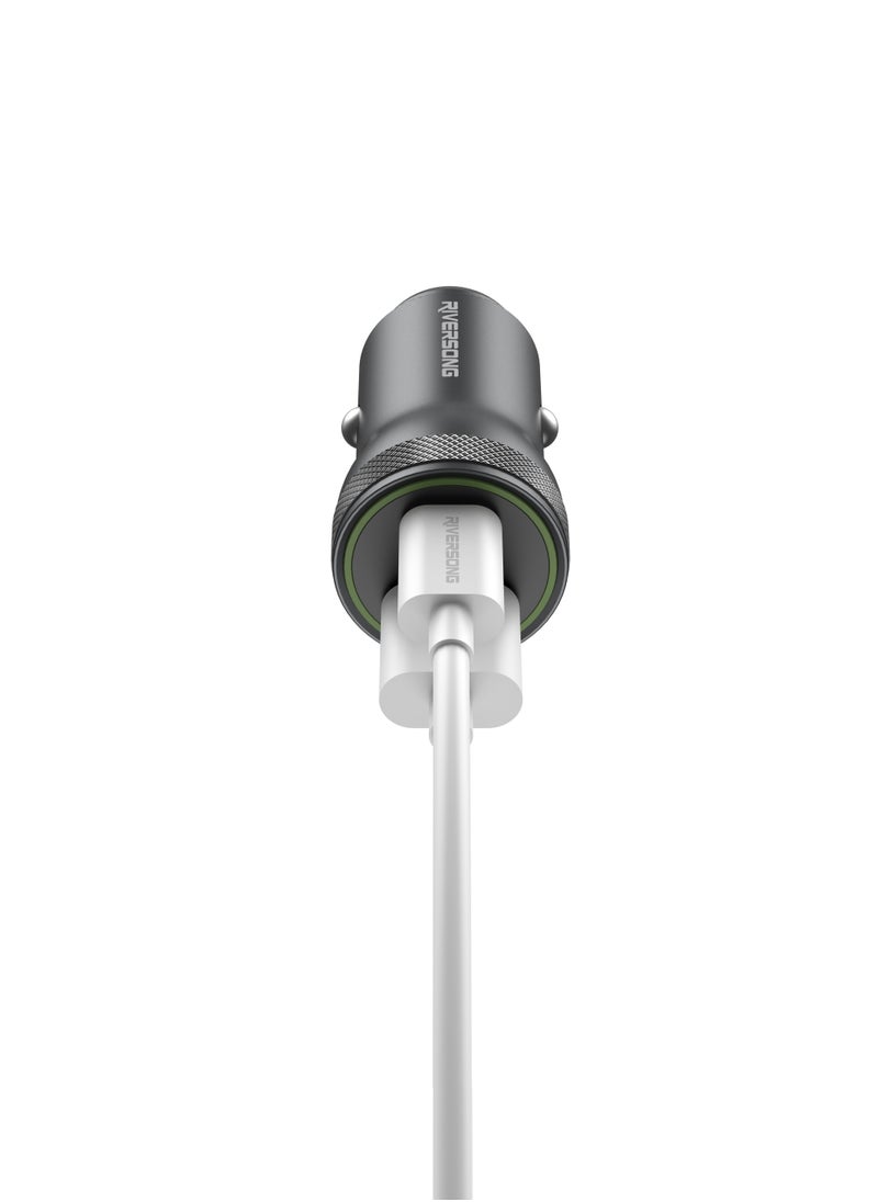 RIVERSONG RIVERSONG Dual Port PD20W And Qc3.0 Car Charger, CC20, Gun Silver  - Image 3