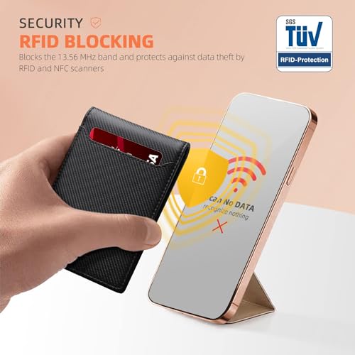 RUNBOX Slim Wallets for Men - Leather Money Clip Mens Wallet - RFID Blocking Front Pocket Bifold Wallet - Thin Credit Card Holder with Gift Box - Image 3
