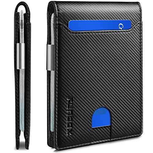 RUNBOX Slim Wallets for Men - Leather Money Clip Mens Wallet - RFID Blocking Front Pocket Bifold Wallet - Thin Credit Card Holder with Gift Box - Image 1