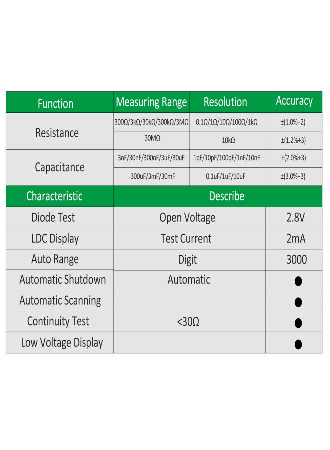 MAYILON MY8910 Smart SMD Tester Testing Clips Tweezers Resistor Capacitor Pen-type 30MΩ Resistance and 30mF Capacitance Meter 3000 Count LCD Digital Multifunctional Tester - Image 2