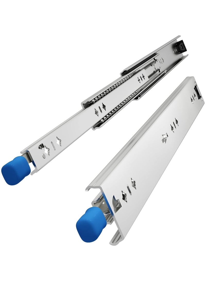 سيوسي زوج واحد من مجاري الأدراج شديدة التحمل مع قفل 350 مم، منزلق درج قفل صناعي قوي، تمديد كامل، رسم عداء جانبي، حامل كروي كامل التمديد للجرف، أقصى حمولة 120 كجم - Image 1