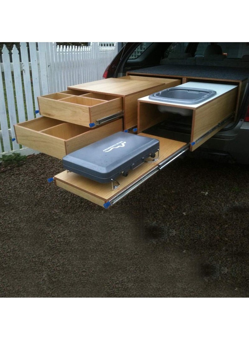 سيوسي زوج واحد من مجاري الأدراج شديدة التحمل مع قفل 350 مم، منزلق درج قفل صناعي قوي، تمديد كامل، رسم عداء جانبي، حامل كروي كامل التمديد للجرف، أقصى حمولة 120 كجم - Image 2