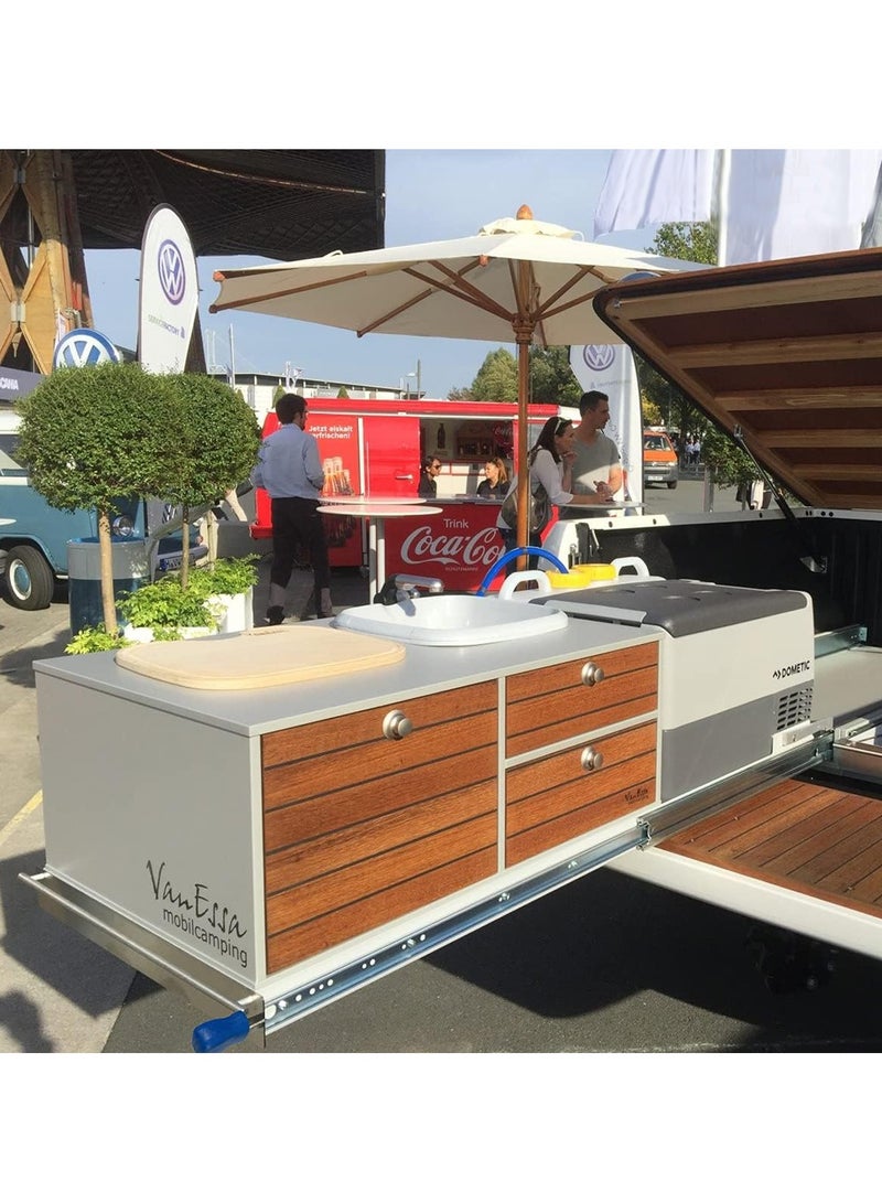 سيوسي زوج واحد من مجاري الأدراج شديدة التحمل مع قفل 350 مم، منزلق درج قفل صناعي قوي، تمديد كامل، رسم عداء جانبي، حامل كروي كامل التمديد للجرف، أقصى حمولة 120 كجم - Image 3