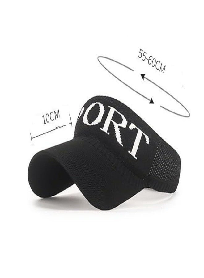 Zonkar Unisex Cotton Adjustable Sports Sun Visor Cap (Black) - Image 3