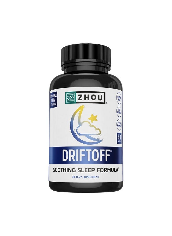 Zhou Zhou Drift Off Premium Sleep Aid with Valerian Root, Melatonin, GABA | Sleep Well, Wake Refreshed | 30 Servings, 60 Veggie Caps  - Image 1