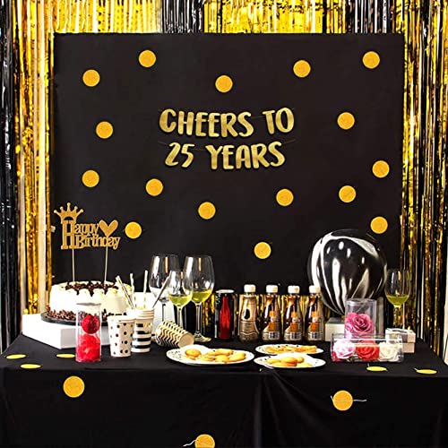 Festiko® Cheers to 25 Years Gold Glitter Banner - 25th Anniversary and Birthday Party Decorations - Image 4
