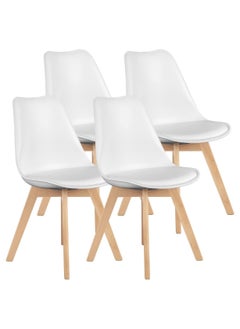 Mahmayi Mahmayi Ultimate Eames Style Retro White Cushion Chair - Pack of 4  - Image 1
