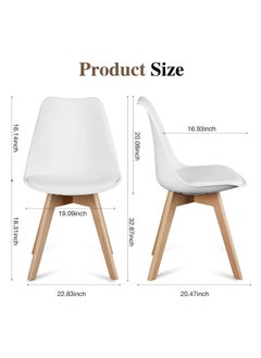 Mahmayi Mahmayi Ultimate Eames Style Retro White Cushion Chair - Pack of 4  - Image 3