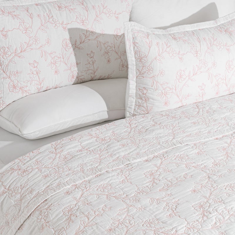 Boutique Blanche 3pcs queen cotton comfrter set 200*230cm, white - Image 3