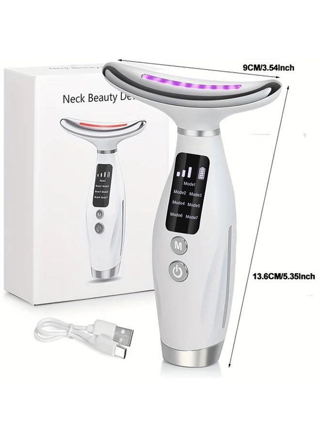 مساج الوجه بإضاءة LED 7 ألوان مع شاشة رقمية قابلة للشحن عبر USB - Image 5