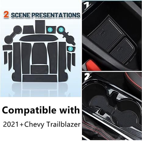 RUIYA حصائر فتحات الأبواب 2025 تريل بليزر (RS/LS/LT/Activ) ، لملحقات شيفروليه تريل بليزر 2025 حصائر بطانة وحدة التحكم المركزية متوافقة مع شيفروليه تريل بليزر 2021 2022 2023 2024 2025 (19 قطعة / مجموعات) - Image 2