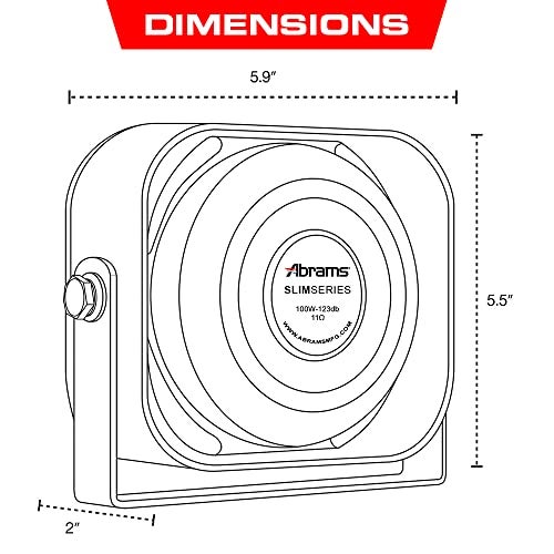 Abrams ABR-S100 Compact 100W Siren Speaker High Performance (Capable with Any 100W Siren) Ultra Slim Low Profile - Image 4