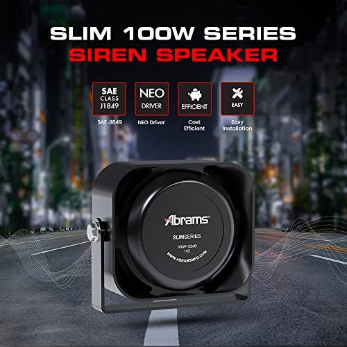 Abrams ABR-S100 Compact 100W Siren Speaker High Performance (Capable with Any 100W Siren) Ultra Slim Low Profile - Image 2
