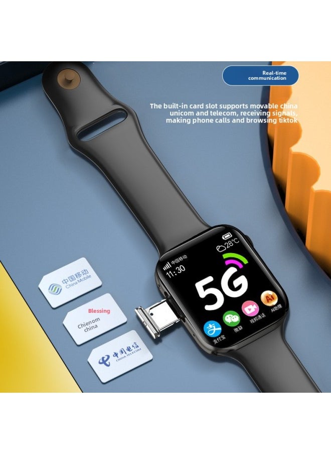 5G Full Netcom Children's Phone Watch Smart Download Video Positioning Boys And Girls Junior High School Primary School Students.-Color:5g Pink Pro [dual Camera Video Payment + Application Any Download] Nfc Access Control + 128g Memory