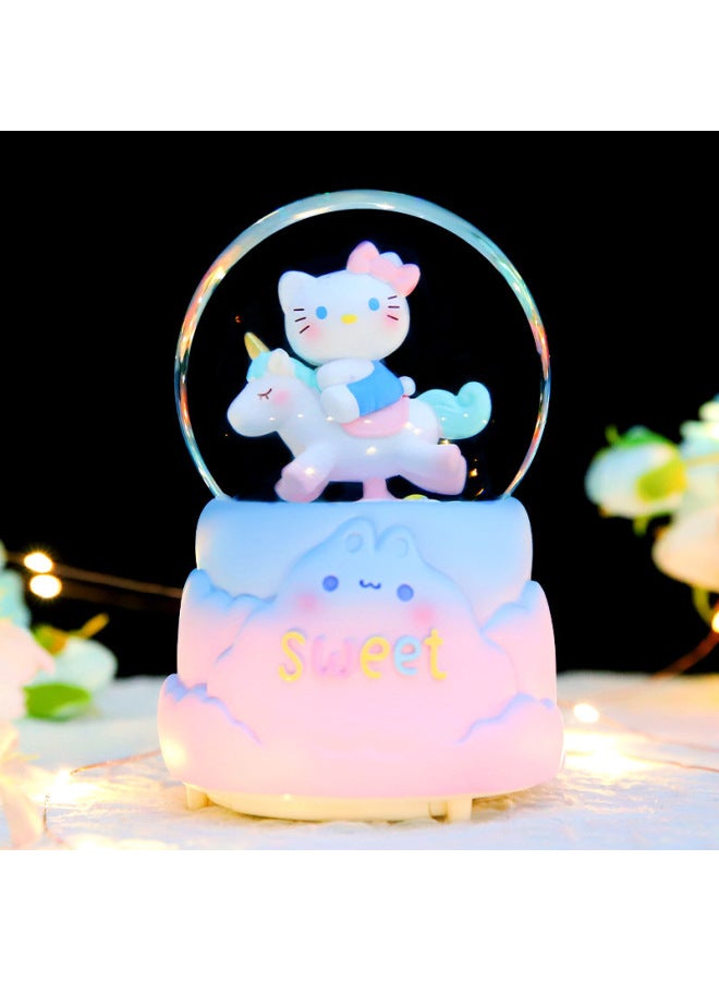 Glowing Rotating Flower Fairy Girl Crystal Ball Music Box Children's Birthday Gift Girls Internet Celebrity Hot Gift