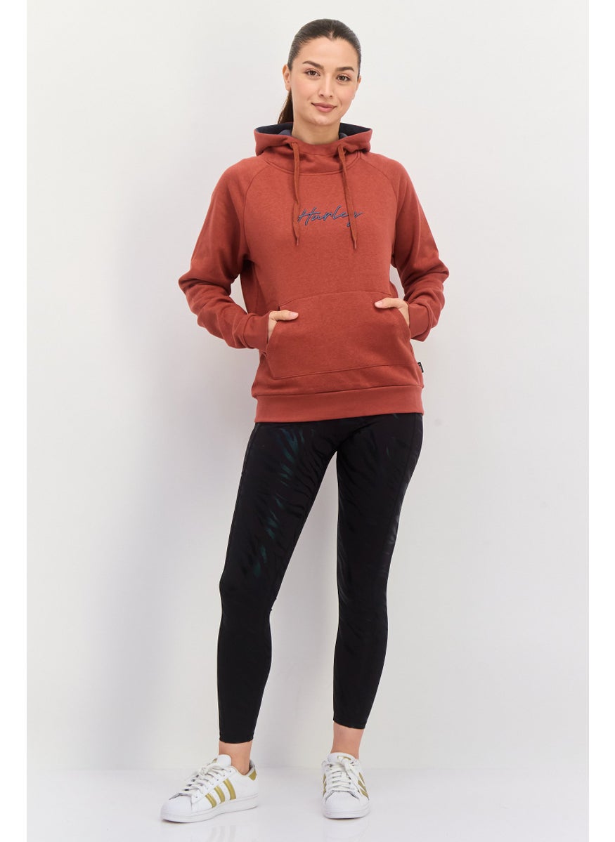 Hurley Women Sportswear Fit Long Sleeve Outdoor Sweatshirt, Maroon  - Image 3
