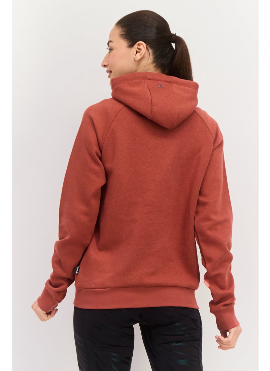 Hurley Women Sportswear Fit Long Sleeve Outdoor Sweatshirt, Maroon  - Image 2