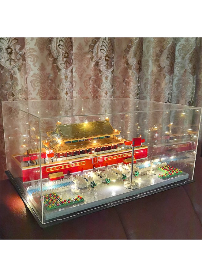 Generic - Compatible With Lego Building Blocks Tian'anmen Disco Castle Nicheng High Difficulty Micro Particle Building Model Assembled Toy-Color:Middle Great Wall + Acrylic Box + Lighting Tools Suit [color Box]] - Image 1