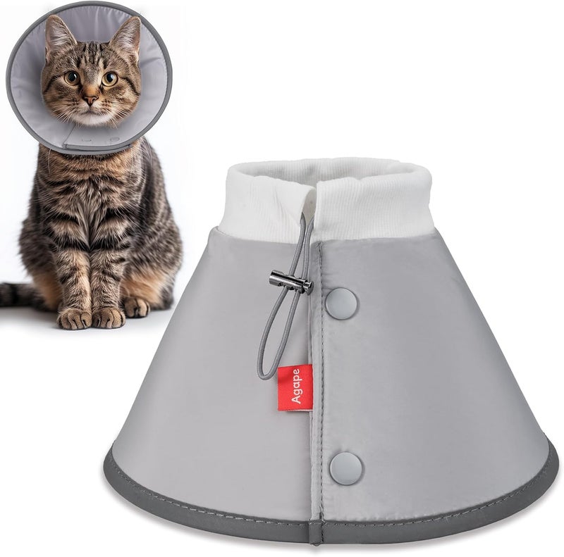 Agape Soft Dog Cone for Small Dogs & Cats (Gray (Small Dogs Cone), 2 (Neck:6.5"-8.5")) - Image 1