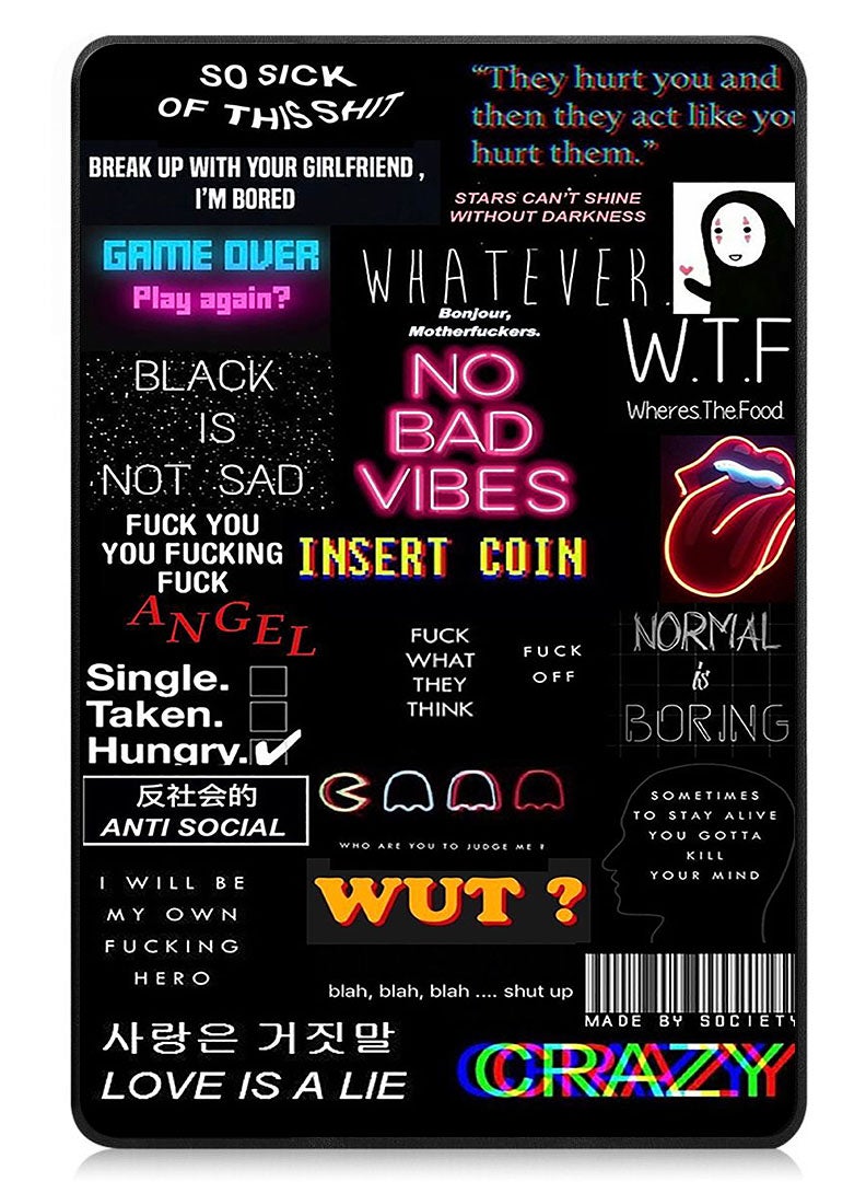 Theodor Protective Flip Case For Lenovo Tab M9 (2023) With Trifold Stand Auto Wake Sleep Shockproof Cover No Bad Vibes - Image 1