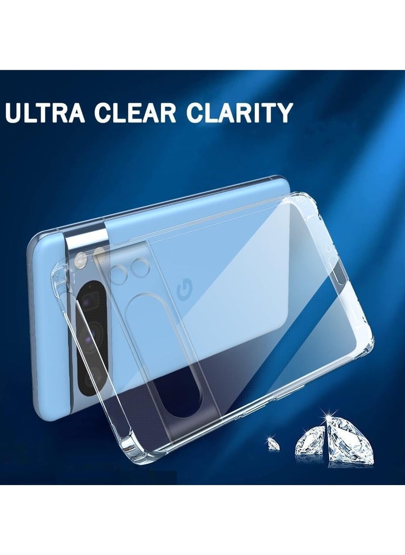 Pixel 9 Pro Clear Case Soft Flexible Slim fit Lightweight TPU Transparent Back Cover with Camera Protection Designed for Pixel 9 Pro