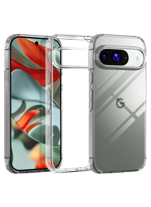 Pixel 9 Pro Clear Case Soft Flexible Slim fit Lightweight TPU Transparent Back Cover with Camera Protection Designed for Pixel 9 Pro
