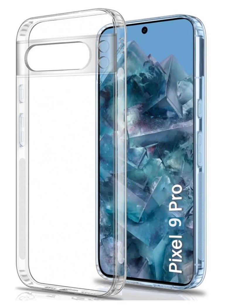 Pixel 9 Pro Clear Case Soft Flexible Slim fit Lightweight TPU Transparent Back Cover with Camera Protection Designed for Pixel 9 Pro