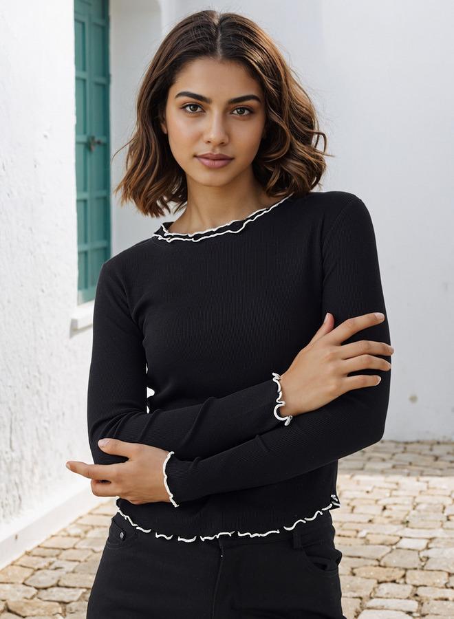 2Xtremz Ribbed Top with Contrast Piping - Image 1