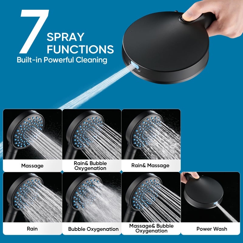 Cobbe Filtered Shower Head with Handheld, High Pressure 7-mode Showerhead with Filters for Hard Water - Remove Chlorine - Reduces Dry Itchy Skin, Patented Paddle Shift Design, Black - Image 4