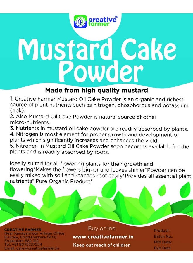 creative farmer مسحوق كعكة زيت الخردل المدعوم من كرييتف فارمر 1 كجم يعزز نمو الجذور للنباتات/الأشجار/الأعشاب - Image 2