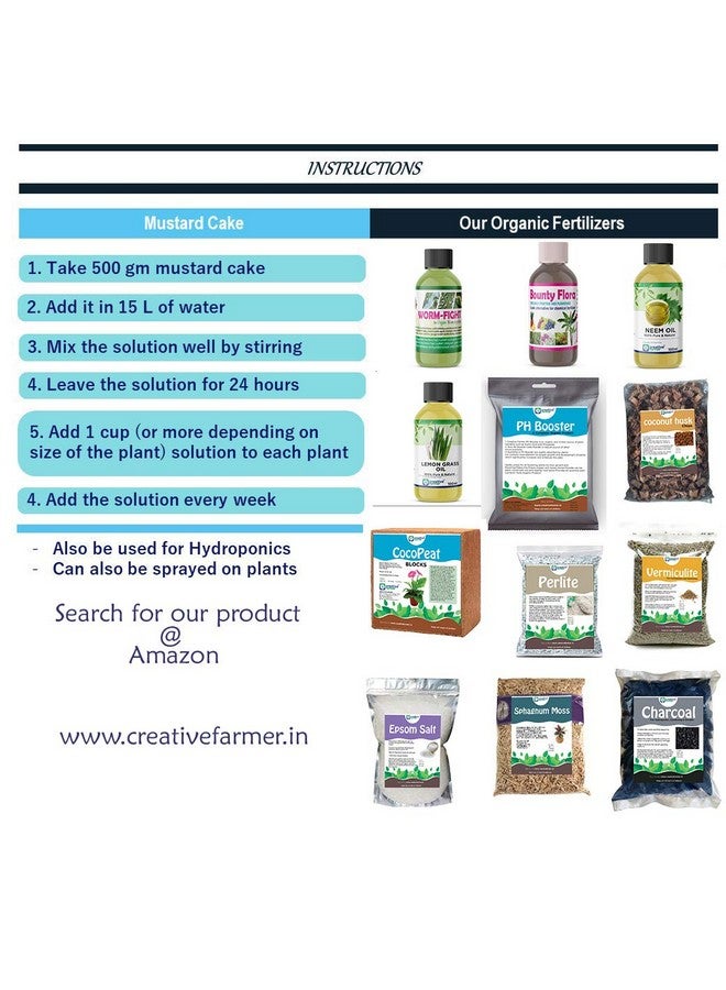 creative farmer مسحوق كعكة زيت الخردل المدعوم من كرييتف فارمر 1 كجم يعزز نمو الجذور للنباتات/الأشجار/الأعشاب - Image 5