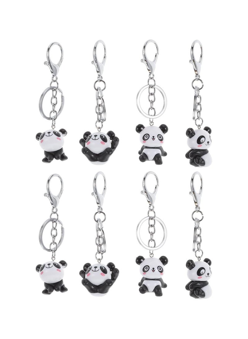 GGOOT 8pcs Panda Keychain Cute Animal Key Ring Handbag Bag Charm Jewelry Panda Lovers Gift Inspirational Keychain Car Cell Phone Decor Ornament - Image 1