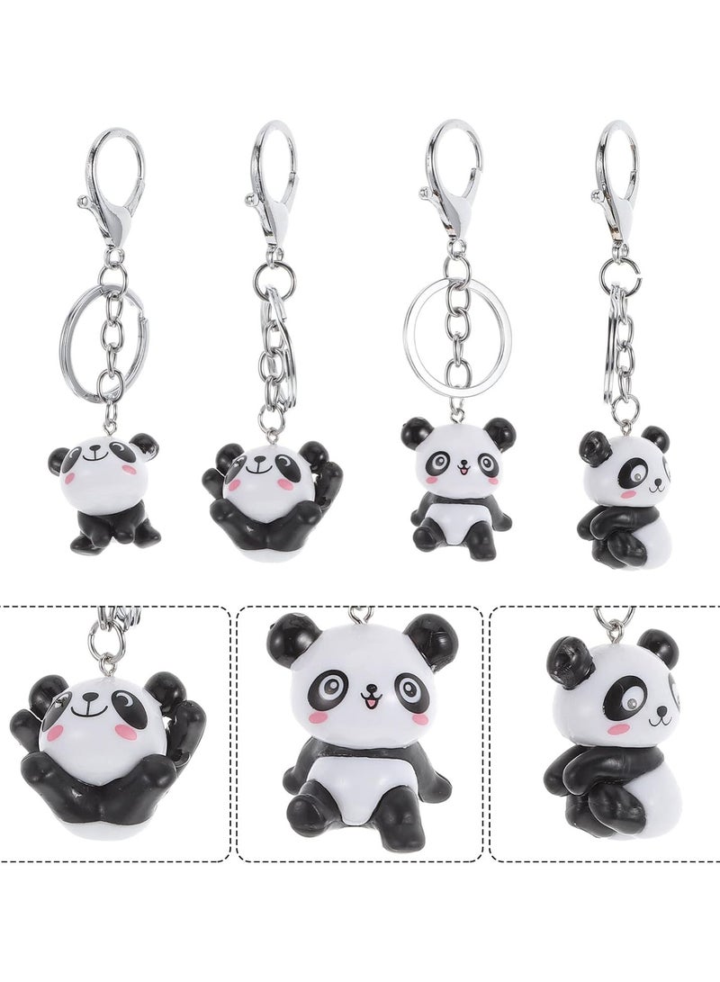 GGOOT 8pcs Panda Keychain Cute Animal Key Ring Handbag Bag Charm Jewelry Panda Lovers Gift Inspirational Keychain Car Cell Phone Decor Ornament - Image 3