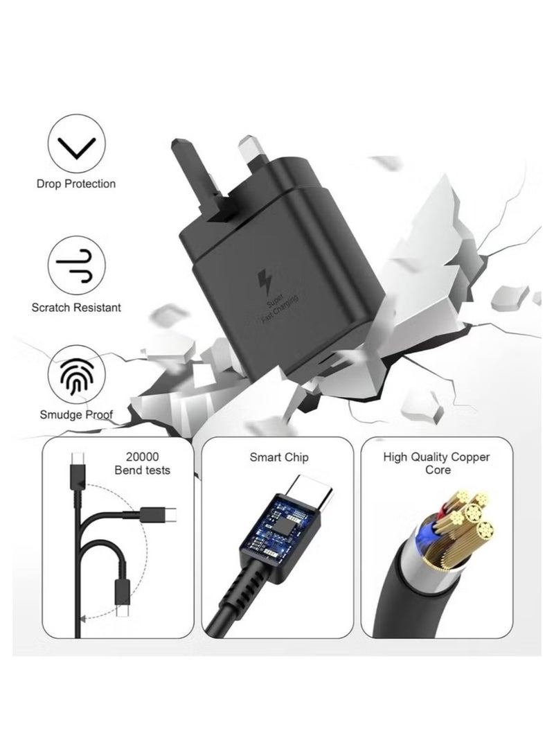 50W Duo Power Adapter with USB-C Cable 5A 1.8m Dual-Port Fast Charging 3-Pin for Multiple Devices - Black - Image 2