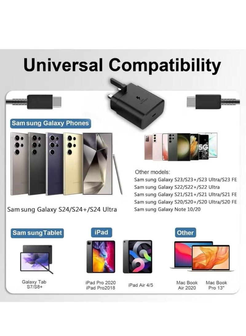 50W Duo Power Adapter with USB-C Cable 5A 1.8m Dual-Port Fast Charging 3-Pin for Multiple Devices - Black - Image 3