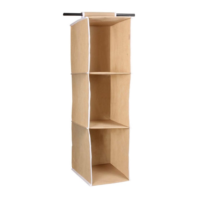 HANGING CLOSET ORGANIZER FOLDABLE 3SHELF HANGING CLOSET WARDROBE STORAGE SHELVES CLOTHES HANDBAG SHOES ACCESSORIES STORAGE WASHABLE OXFORD CLOTH FABRIC
